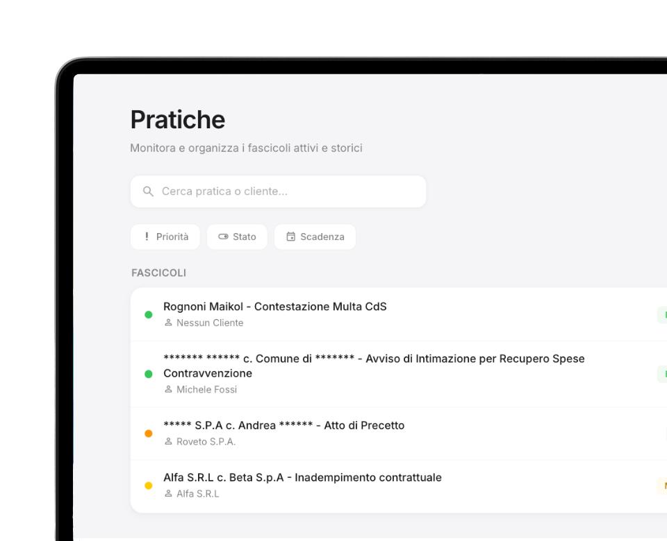Gestione pratiche LexNova